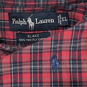 Polo Ralph Lauren Men’s XL Long Sleeve Button Down Shirt Blake Red Plaid Preppy